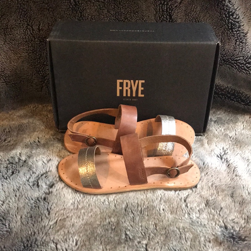 Frye Ally 2 Band Sling sandals.